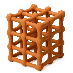 3d-lattice stylized as claymation