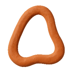 asymmetric-loop stylized as claymation
