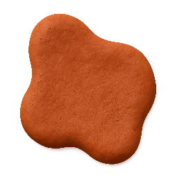 blob-shape stylized as claymation