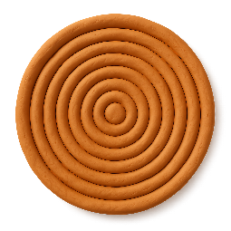 concentric-circles stylized as claymation