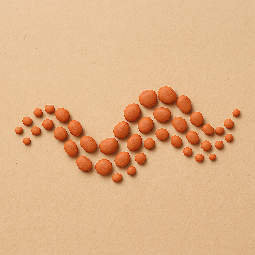 dotted-wave stylized as claymation