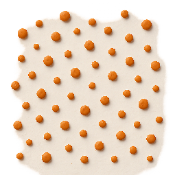 floating-dots stylized as claymation