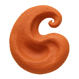 fluid-swirl stylized as claymation