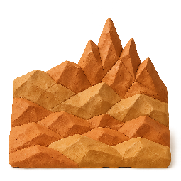 low-poly-landscape stylized as claymation