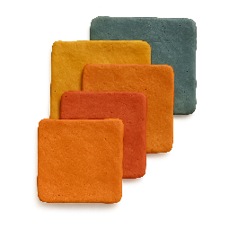overlapping-squares stylized as claymation