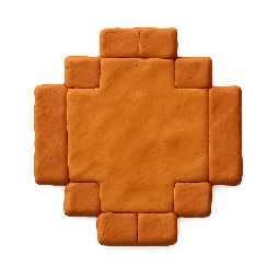 pixelated-shape stylized as claymation