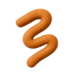 rounded-zigzag stylized as claymation