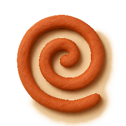 spiral stylized as claymation