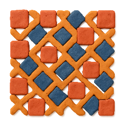 tesselated-pattern stylized as claymation
