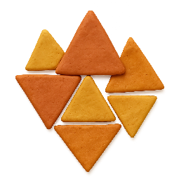 triangle-cluster stylized as claymation