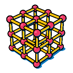 3d-lattice stylized as comic