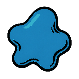 blob-shape stylized as comic