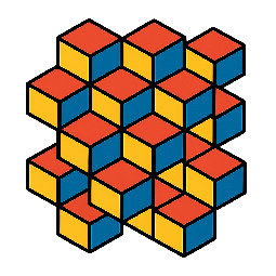 cuboid-pattern stylized as comic