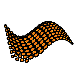 dotted-wave stylized as comic