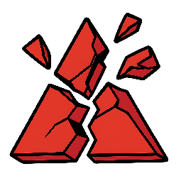 fragmented-triangle stylized as comic