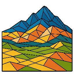 low-poly-landscape stylized as comic