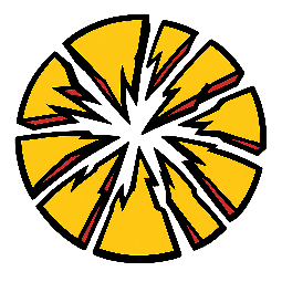 shattered-circle stylized as comic