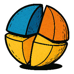 sliced-sphere stylized as comic