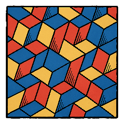 tesselated-pattern stylized as comic
