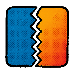 torn-gradient stylized as comic