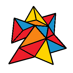 triangle-cluster stylized as comic