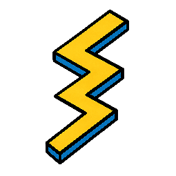zigzag-line stylized as comic