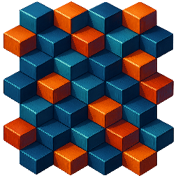 cuboid-pattern stylized as digital