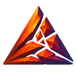 fragmented-triangle stylized as digital