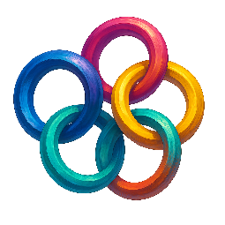 interlocking-rings stylized as digital
