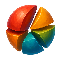 sliced-sphere stylized as digital