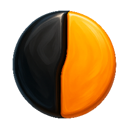 split-circle stylized as digital