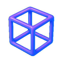 hollow-cube stylized as shiny
