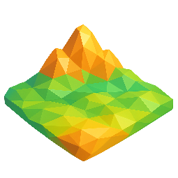 low-poly-landscape stylized as shiny