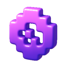 pixelated-shape stylized as shiny