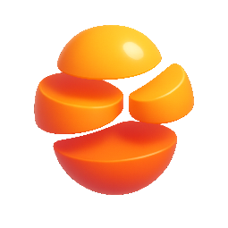 sliced-sphere stylized as shiny
