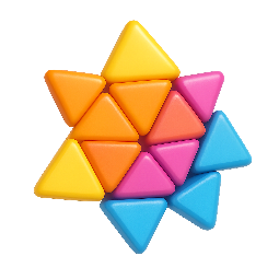 triangle-cluster stylized as shiny