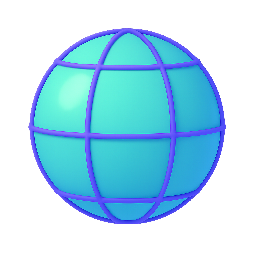 wireframe-sphere stylized as shiny