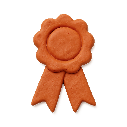 award-ribbon-simple stylized as claymation