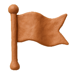 banner-wave stylized as claymation
