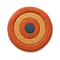 bullseye-target-simple stylized as claymation