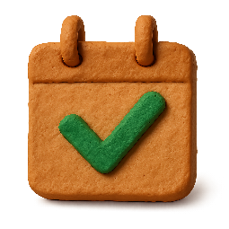 calendar-check stylized as claymation
