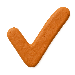 checkmark stylized as claymation