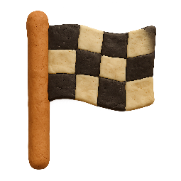 finish-line-flag stylized as claymation