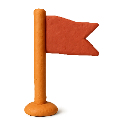 milestone-flag stylized as claymation