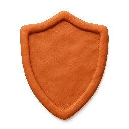 shield-icon-simple stylized as claymation