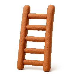 steps-ladder stylized as claymation