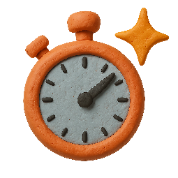 stopwatch-with-spark stylized as claymation