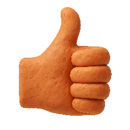 thumbs-up-icon stylized as claymation