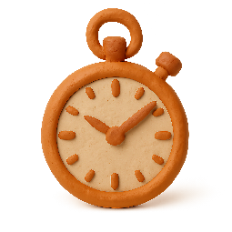 time-stopwatch stylized as claymation
