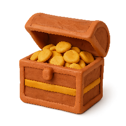 unlocked-chest stylized as claymation